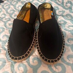 Ubuntu Life Slip-On Espadrille Flats Womens US 7W Black Cushioned Insole